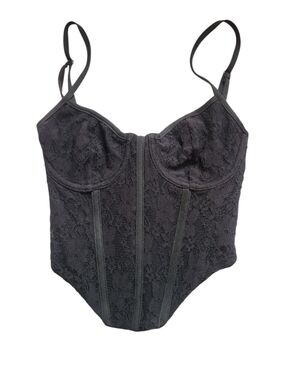 Lace Corset Bustier Top Black Small Coquette Goth Romantic
